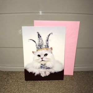 COPY - Avanati Cat Wearing Crown Happy Birthday Greeting Card With Envelope -Be…